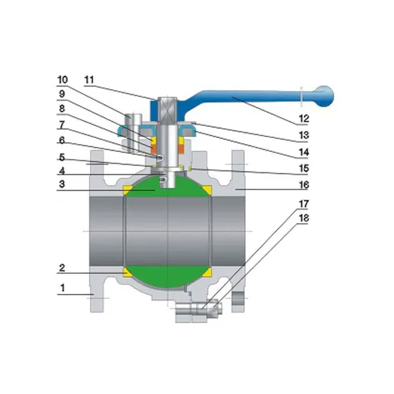 Two-piece floating ball valve Class 150/300